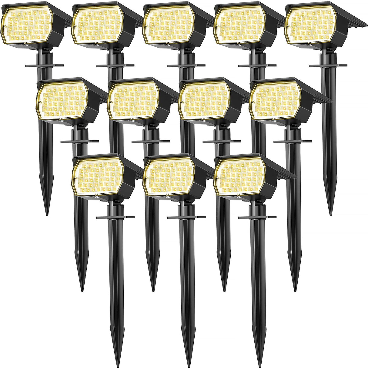 Solar Spot Lights Outdoor Waterproof IP65, 12 Pack Landscape Spotlights