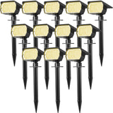 Solar Spot Lights Outdoor Waterproof IP65, 12 Pack Landscape Spotlights