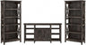 Key West Tall TV Stand with Set of 2 Bookcases, Farmhouse Entertainment Center