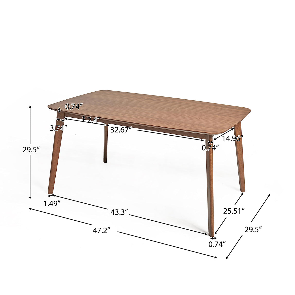 Gideon Wood Dining Table, Natural Walnut Finish