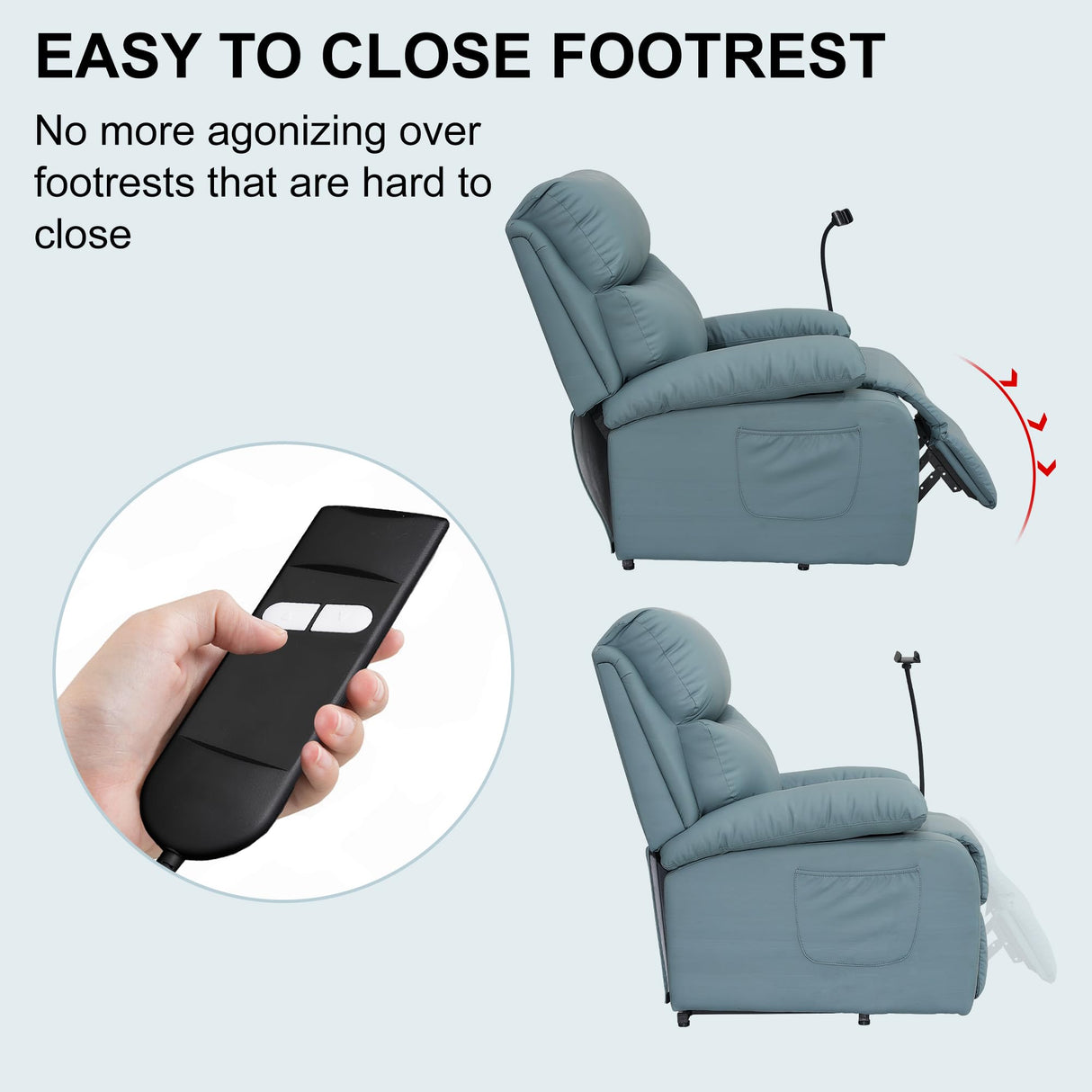 Electric Lift Recliner, Power Lift Recliner Chair with Waterproof Fabric, Lift Chair with Side