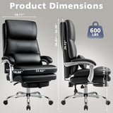 Heavy Duty Office Chair 600lbs - Big and Tall Executive Desk Chair with Footrest