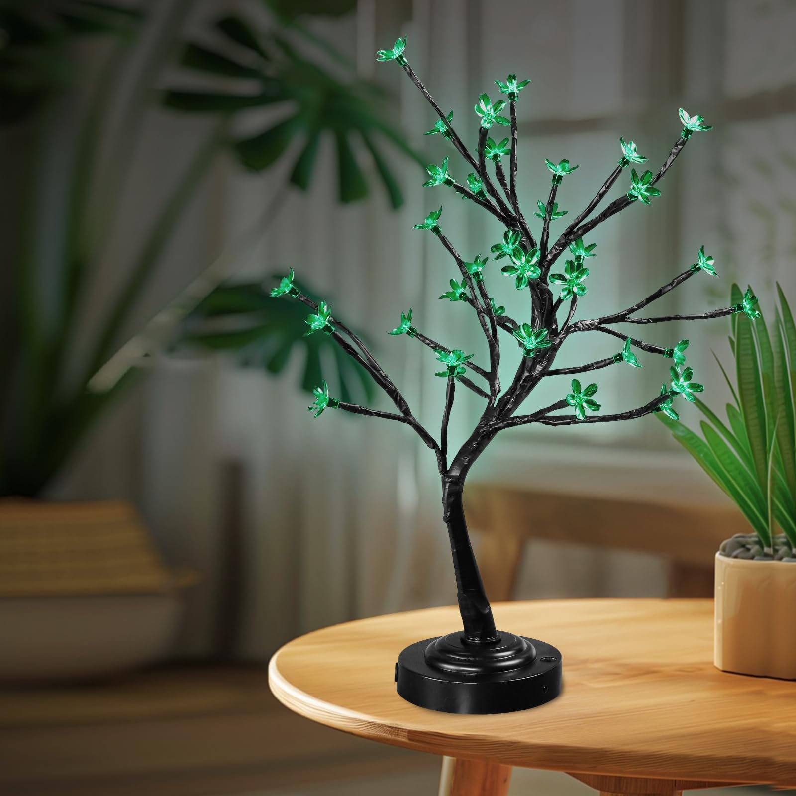 RGB Cherry Blossom Tree Light 16 Color-Changing LED Artificial Flower Bonsai Tree,