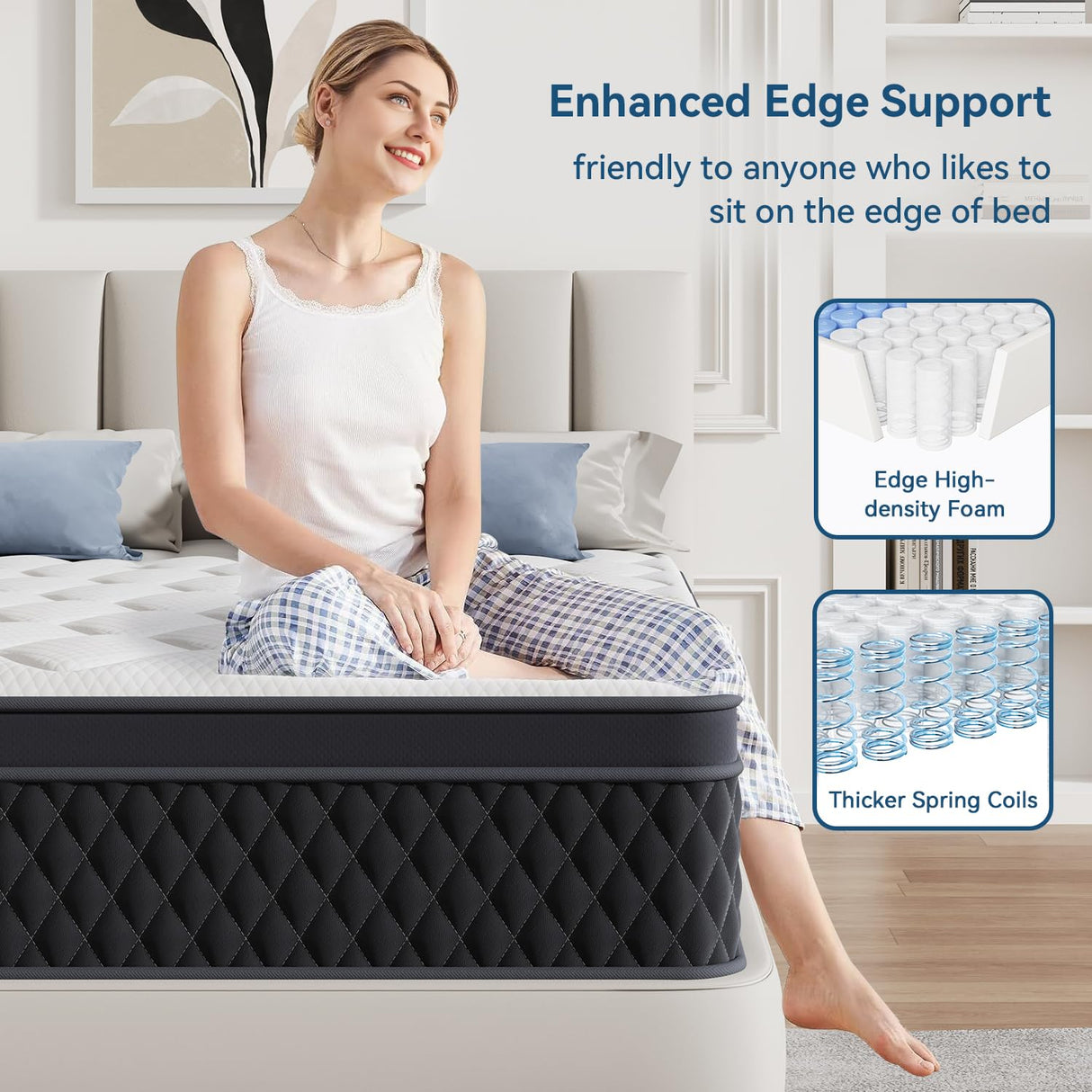 12 Inch Full Mattress in a Box, Memory Foam Hybrid Mattress with Individually Pocketed