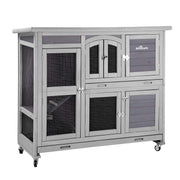 47" Two Story Rabbit Hutch Bunny Cage with Wheels