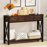 Console Table with 2 Drawers, Entryway Table with Storage, Sofa Table Behind Couch