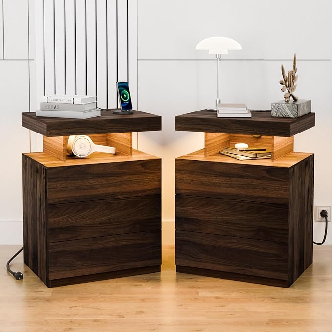 Nightstand with Wireless Charging Station