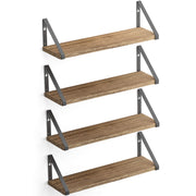 Ponza Floating Shelves Wall Mounted Set of 4, Wall Shelves for Bedroom, Bathroom