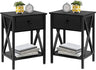 Modern Versatile Nightstands X-Design Side End Table Night Stand Storage Shelf