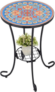 Outdoor Side Table Mosaic Patio Table Accent Tables