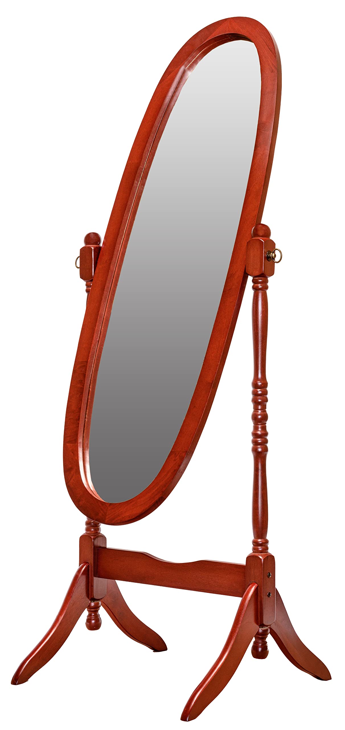 Swivel Full Length Wood Cheval Floor Mirror, Cherry Finish New