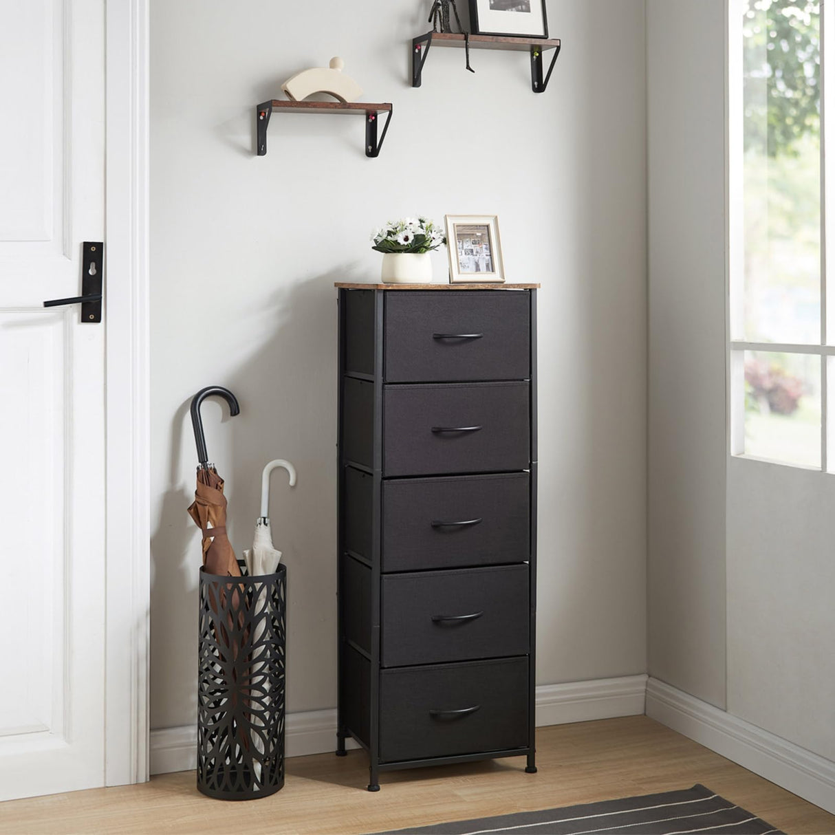 Tall Dresser for Bedroom with 5 Drawers, Storage Chest of Drawers with Removable Fabric