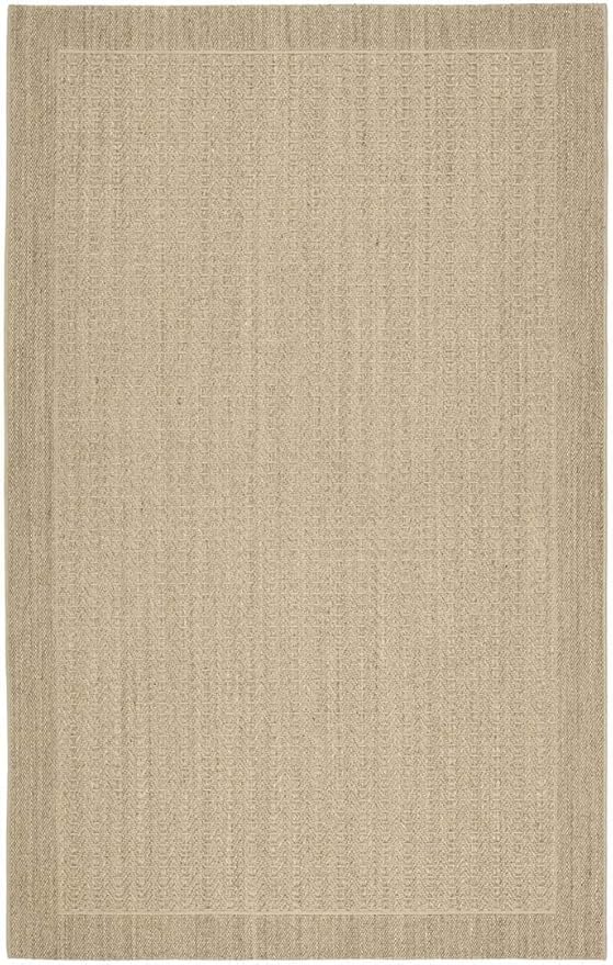 Palm Beach Collection Area Rug - 8' x 11', Silver, Sisal & Jute Design, Ideal for High Traffic