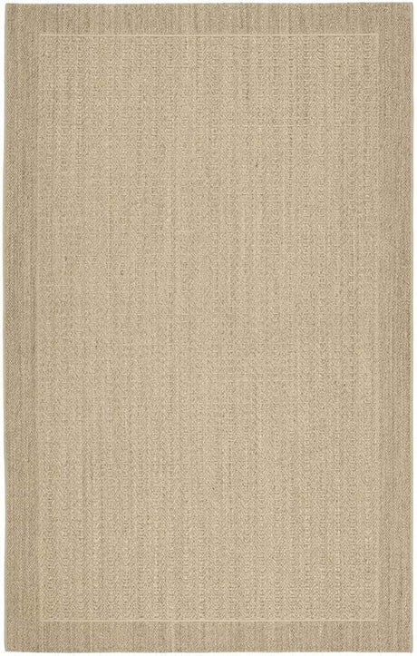 Palm Beach Collection Area Rug - 8' x 11', Silver, Sisal & Jute Design, Ideal for High Traffic