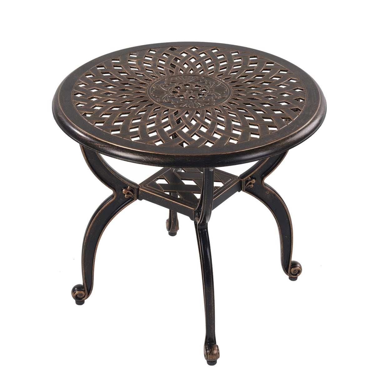 Outdoor Side Tables,Cast Aluminum Patio End Tables,Anti-Rust Coffee Table for Garden