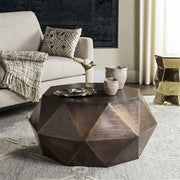 Home Collection Astrid Geometric Copper Faceted Coffee Table