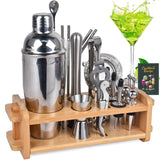 30pcs Mixology Bartender Kit with Stand, 25oz Bar Set Cocktail Shaker Set