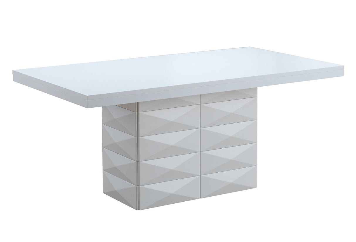 Milan White Finish Wood Modern Rectangular Dining Room Table