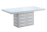 Milan White Finish Wood Modern Rectangular Dining Room Table