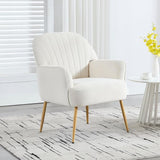 Velvet Accent Chair, Modern Upholstered Living Room Chair, Luxury Single Sofa Armchair