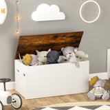 Toy Box Storage Chest, Wooden Children Storage Bench Ottoman Trunk w/Flip-top Lid,