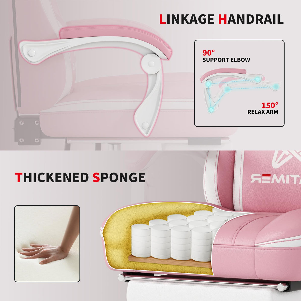 Ergonomic Gaming Chair with Footrest and Lumbar Support