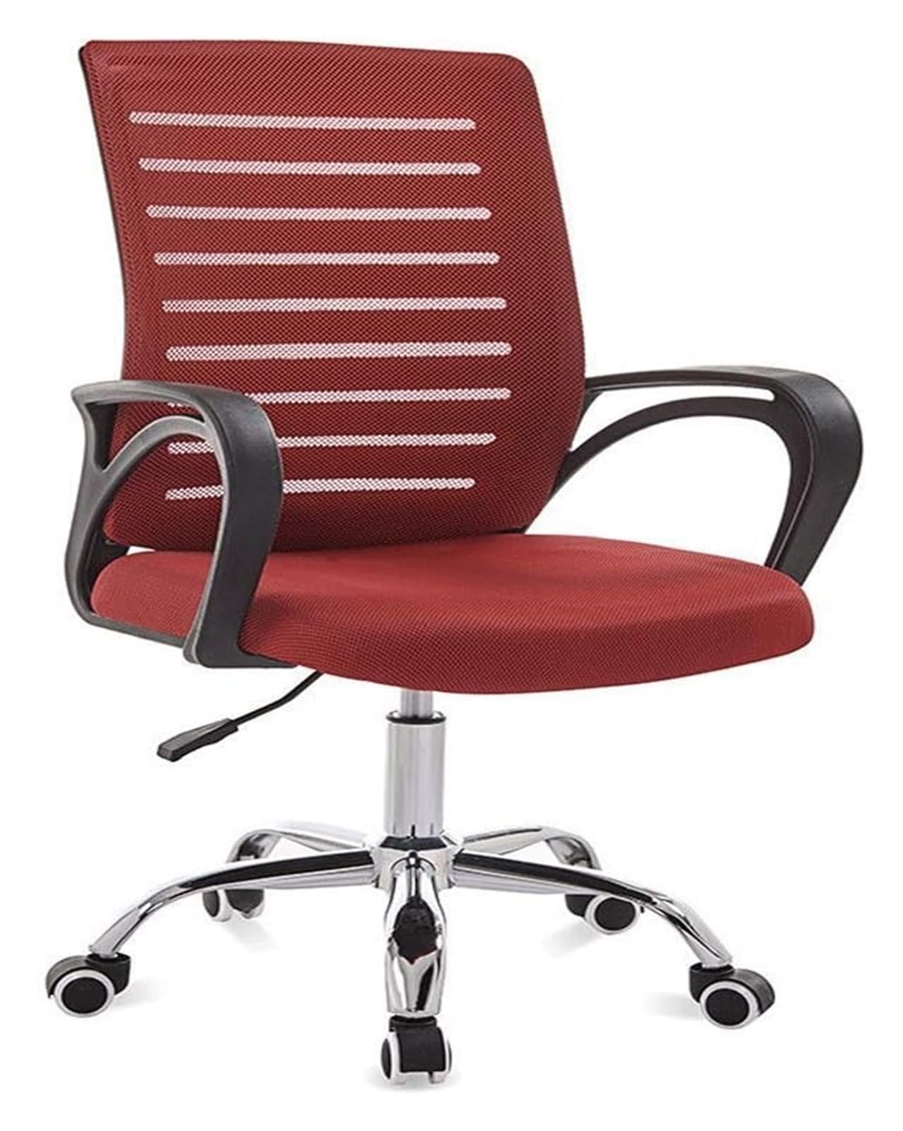 Lumbar Support for Swivel Lumbar Support Desk Chair, Computer Mesh Chair with Armrest Black,Black Frame (Color : Black Frame Red)