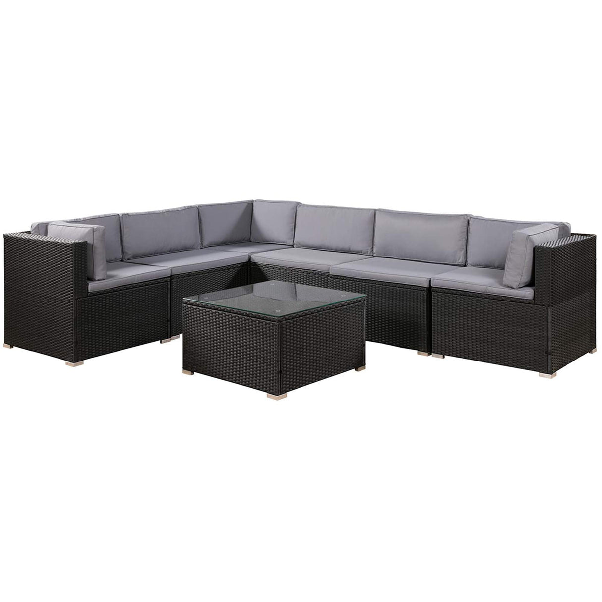 7 Pieces Outdoor Patio Furniture Set, PE Rattan Wicker Sofa Set