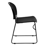 Black Ultra-Compact School Stack Chair - Office Guest Chair/Student Chair