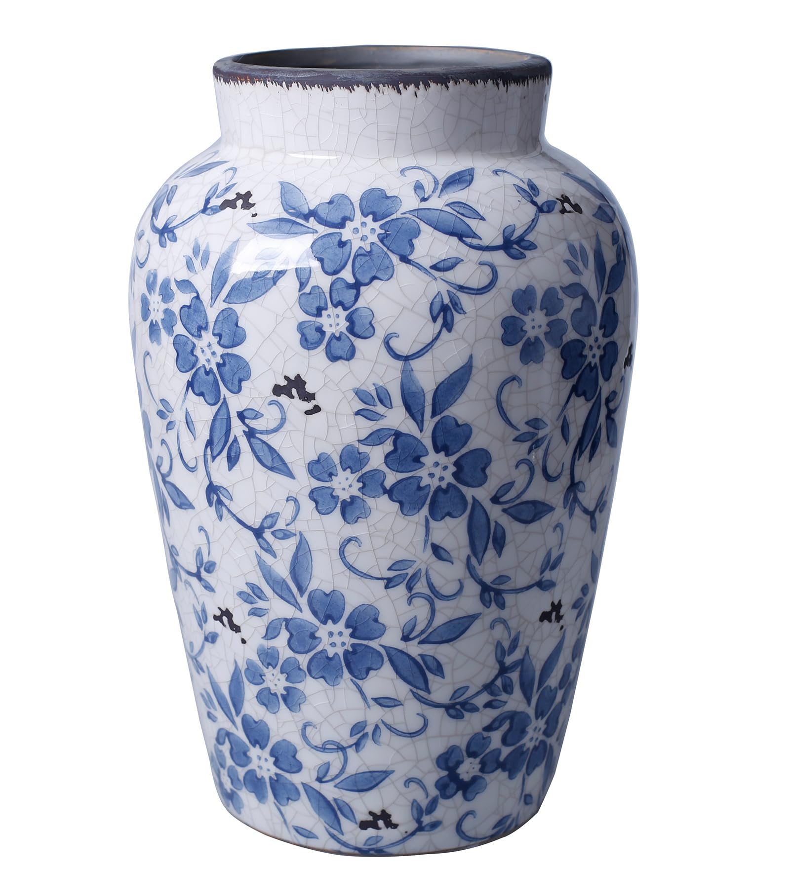 Vintage Blue and White Vase Porcelain Flower Vase Ceramic for Home Decor Rustic