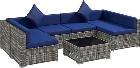 7-Piece Patio Furniture Sets Outdoor Wicker Conversation Sets