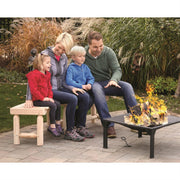 Curved Fire Pit Bench, Wood Log Bench Seat, Outdoor, Backyard, Rustic