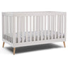 4-in-1 Convertible Baby Crib, Bianca White with Natural Legs