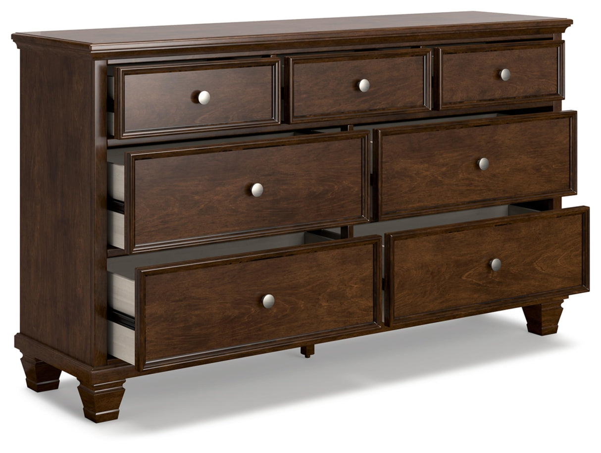 Danabrin Traditional 7 Drawer Dresser for Bedroom, Dark Brown