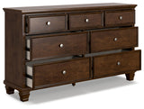 Danabrin Traditional 7 Drawer Dresser for Bedroom, Dark Brown