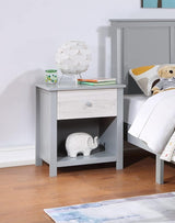 Olive & Opie Connelly Nightstand in Midnight Blue and Vintage Walnut