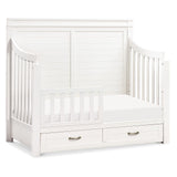 Wesley Farmhouse 4-in-1 Convertible Storage Crib in Heirloom White