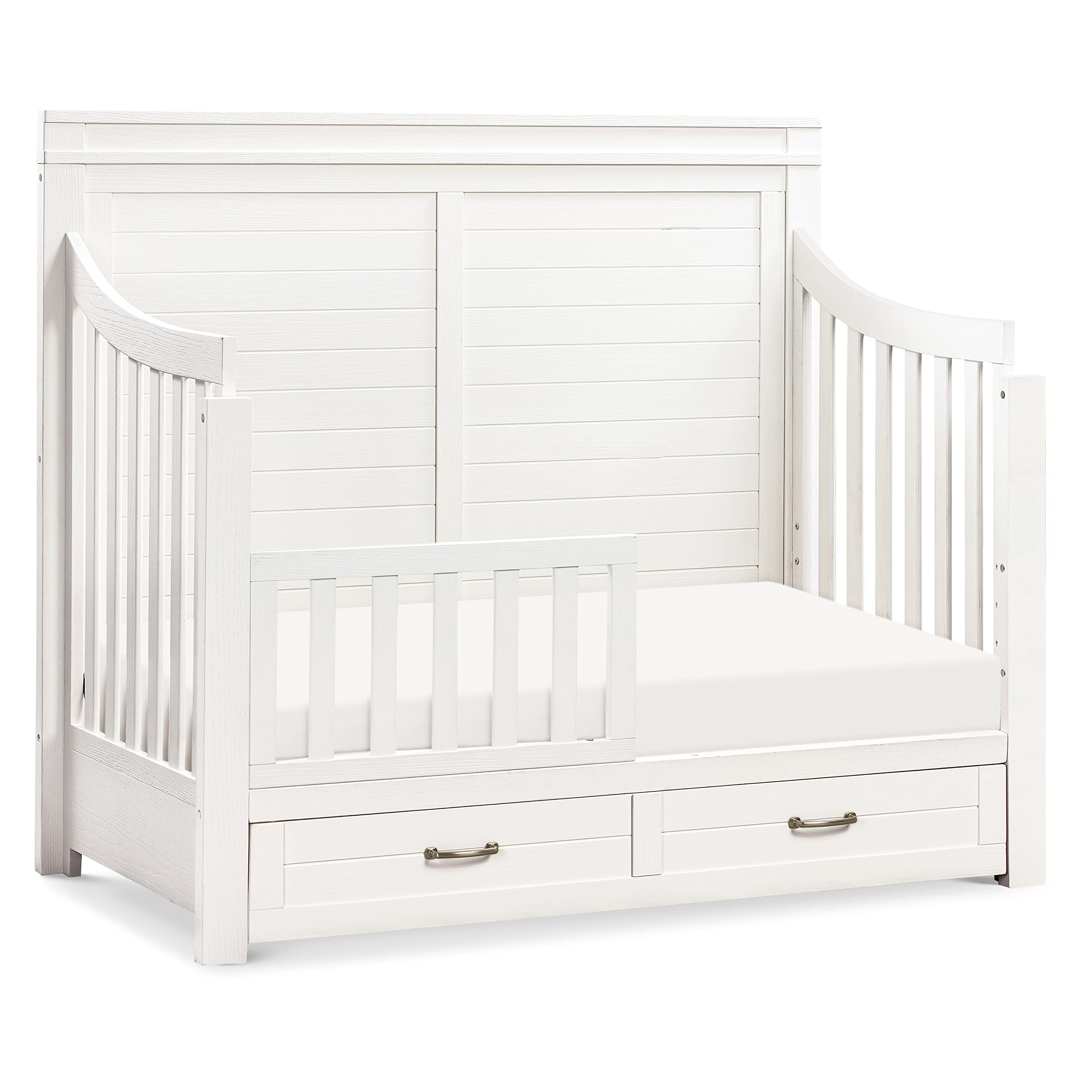 Wesley Farmhouse 4-in-1 Convertible Storage Crib in Heirloom White