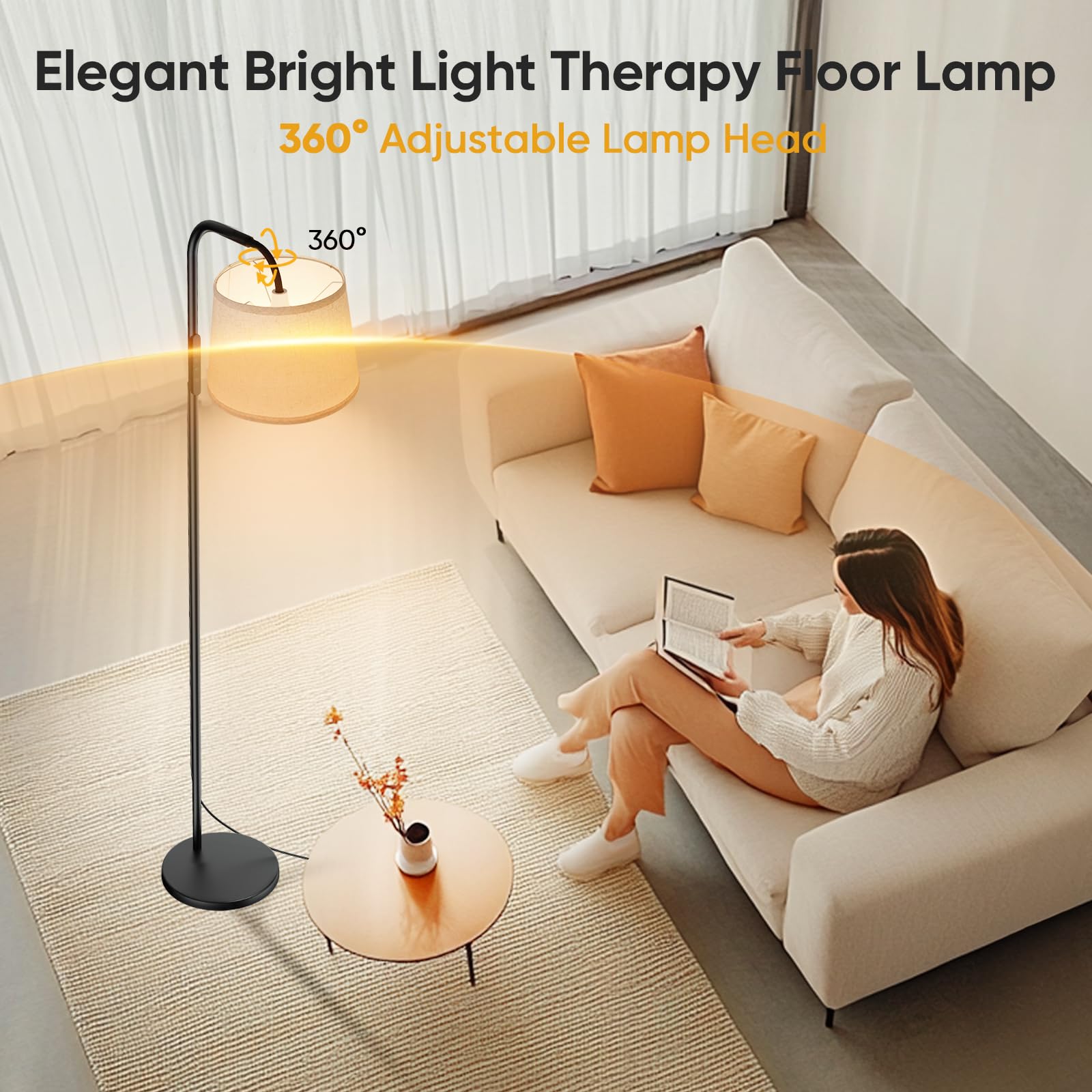 10000 Lux Light Therapy Lamp with Remote Control
