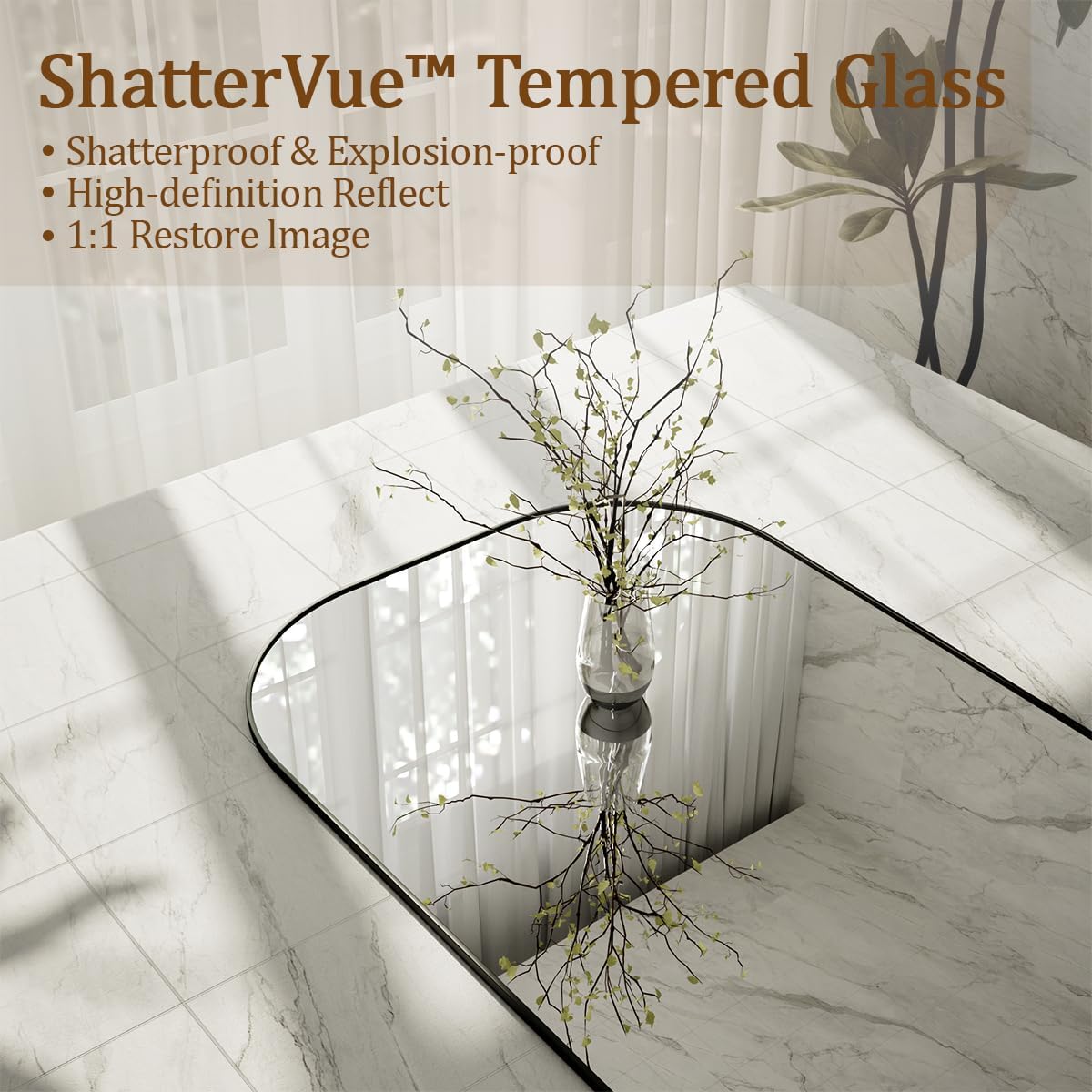 Full Length Mirror, 56"x21" Mirror Full Length with Stand, Black Wall Full Body Mirror,