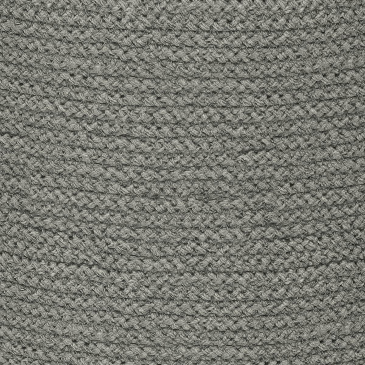 Serena 18 Inch Contemporary Round Braided Pouf in Dove Grey Cotton