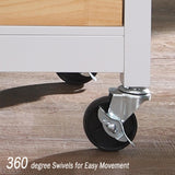 Kitchen Island Cart on Wheels - Rolling Kitchen Table with Storage