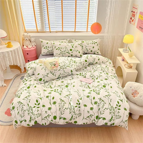 Black Floral Comforter Sets Twin Women Girls White and Black Botanical Bedding Sets