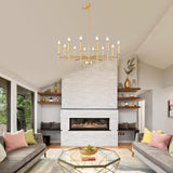 12 Light Gold Chandelier Light Fixture, Modern Farmhouse Chandeliers