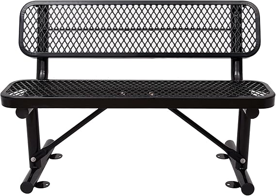 Heavy Duty Metal Park Bench for Outside, Outdoor Garden Benches