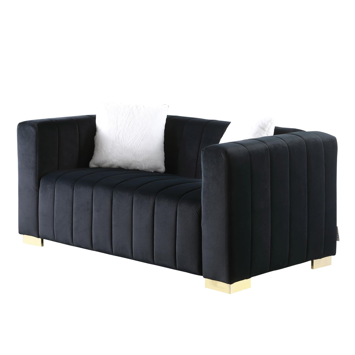 62.6'' Loveseat Chesterfield Sofa Couch for Living Room, Velvet Modern 2-Seat