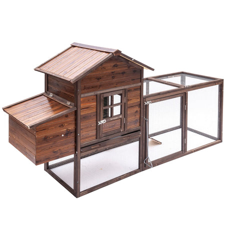 Chicken Coop, 80-in Outdoor Wooden Chicken Coops Poultry Hen House Cages