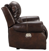 Buncrana Power Recliner with Adjustable Headrest, Brown