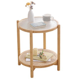 Rattan Nightstand Side Table, Bamboo Accent Bedside Tables, Glass Coffee Tables