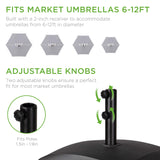 123lb Capacity Fillable Mobile Umbrella Base Heavy Duty Market Stand for Patio, Deck